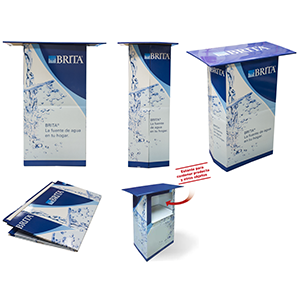 Mostrador rectangular con estante